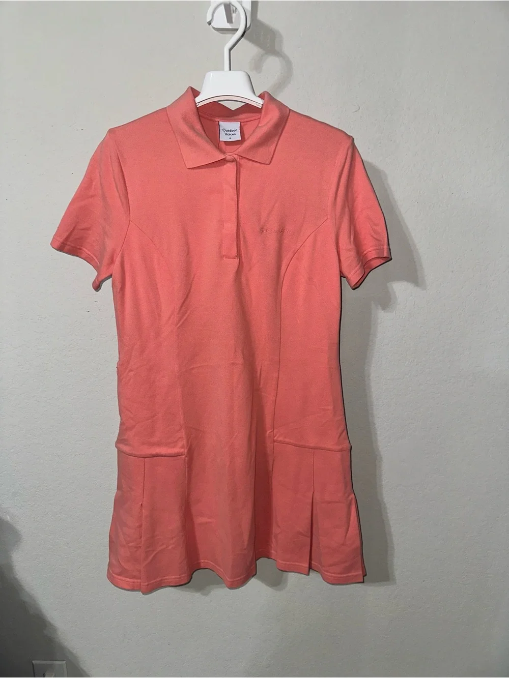 Outdoor‎ Voices  Coral Pink Polo Mini Dress Medium